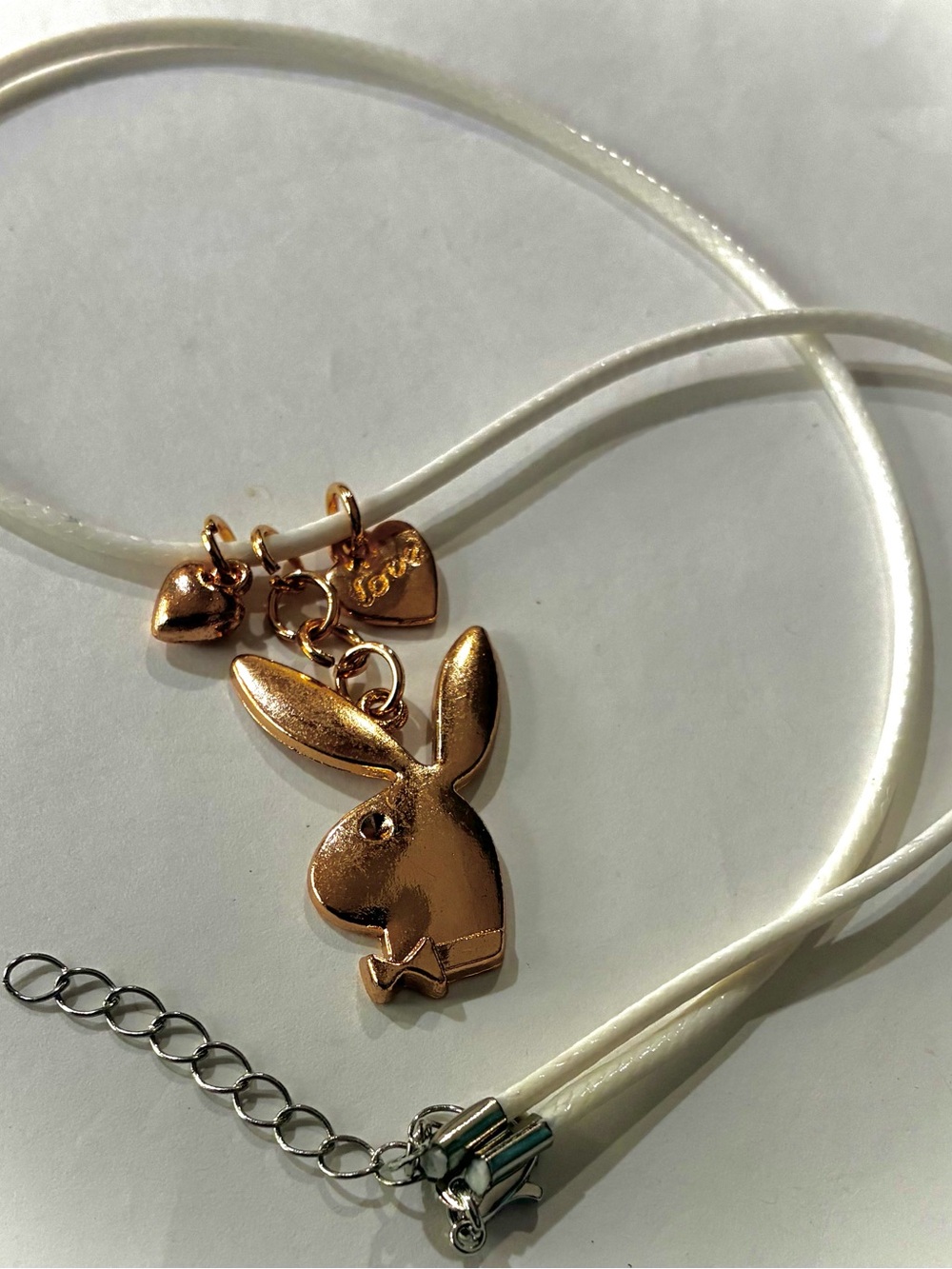 BUNNY RABBIT CHOKER CHARM NECKLACE rose gold